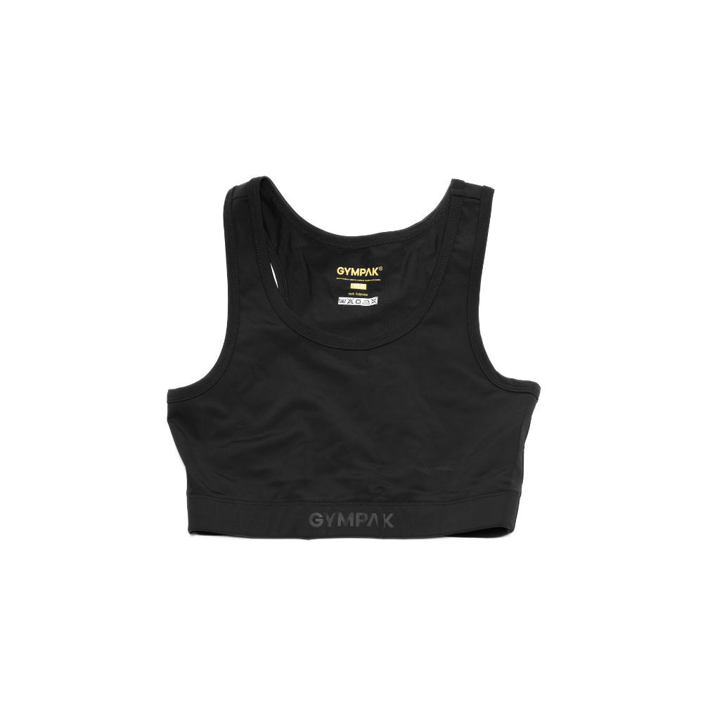 Gympak black sports bra – comfortable and supportive activewear top for training and workouts